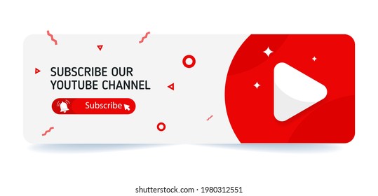 Template banner Subscribe on channel video for web site. Notifications and a button calling attention submit button for website channel. UX, UI design.