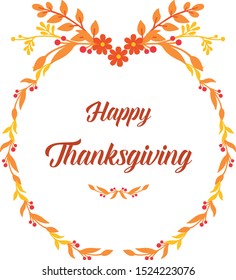 Template for banner thanksgiving, with pattern decoration of autumn leaves frame. Vector