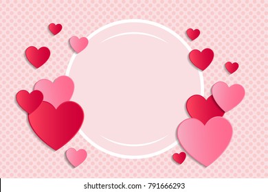 Template of banner for Valentine's Day, Mother's Day or Women's Day. Vector.	
