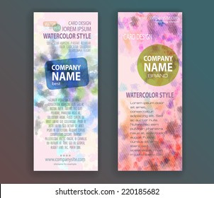 Template banners or cards with Vector watercolor paint abstract 