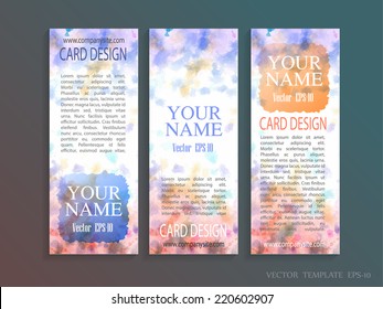 Template banners or cards with Vector watercolor paint abstract 