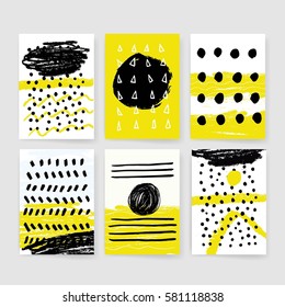 Template, Banners. Vector brush strokes, circles and blobs collection. Grunge.