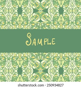 Template for banners or vintage greeting card Ethnic paisley ornament
