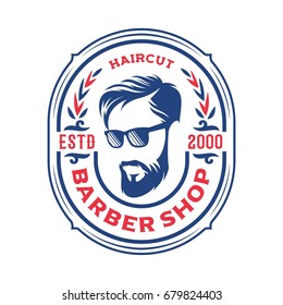 template barbershop logo badge 