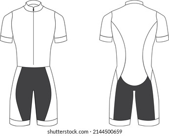 Template basic short sleeve skinsuit