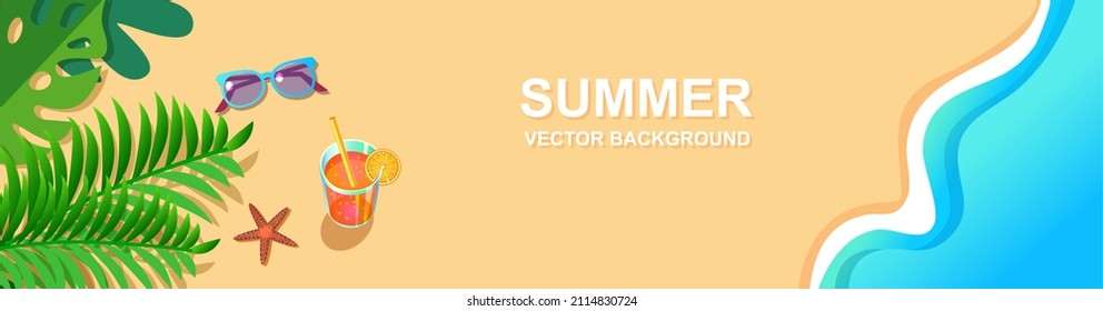 template beach vacation for web banner, flyer, print, ads