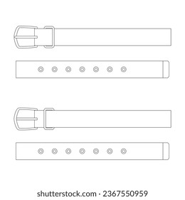 template belt vector illustration flat design outline clothing collection