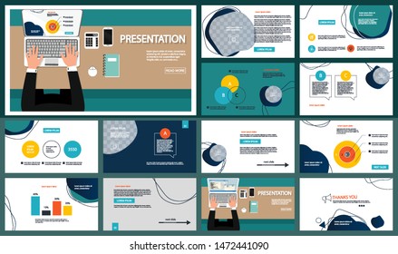 Template is the best as a business presentation, used in marketing and advertising, flyer and banner, the annual report. Elements on a dark grey background