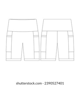 template bike short vector illustration flat design outline clothing collection