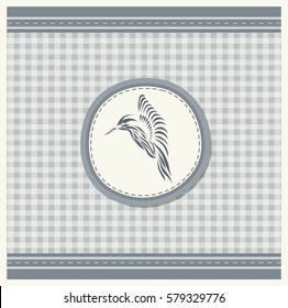 Template with bird. Vector illustration in vintage style