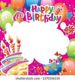 Template Birthday Card Place Text Stock Vector (Royalty Free ...