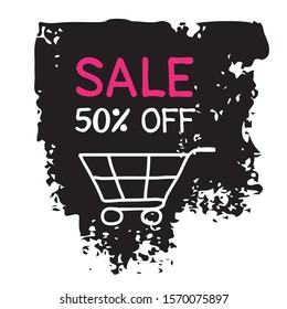 Template for Black Friday or Cyber Monday sale. Design element for poster, card, leaflet, price tag or banner. Vector illustration.