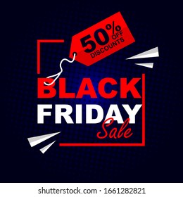 Template black friday sale for social media post,  Modern sale badge for your business. Eps10 vector illustration.