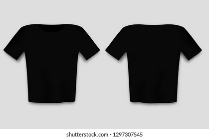 Template black men T-shirt . Black tshirt mockup