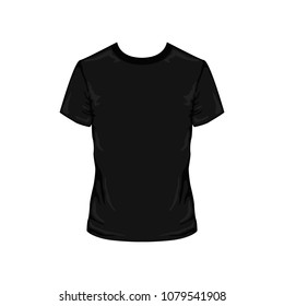 template black t-shirts for men isolated on white