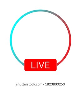 Template blank avatar for web app. Social media icon avatar frame. Live stories user video streaming.