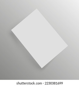 Template blank booklet on gray background.  Vector mock up realistic brochure, flyer, leaflet or magazine.