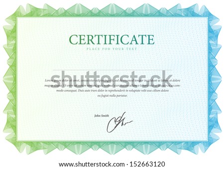 Template blank certificate, diplomas and currency. Vector illustration