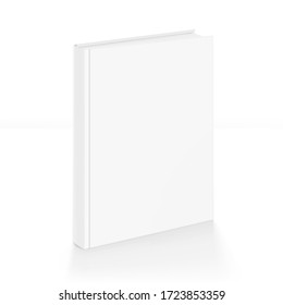 Template of blank cover book isolated on white background. Vector illustration. It can be used for promo, catalogs, brochures, magazines, etc. Ready for your design. EPS10.	