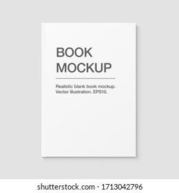 Template of blank cover book on grey background. Vector illustration. It can be used for promo, catalogs, brochures, magazines, etc. Ready for your design. EPS10.	