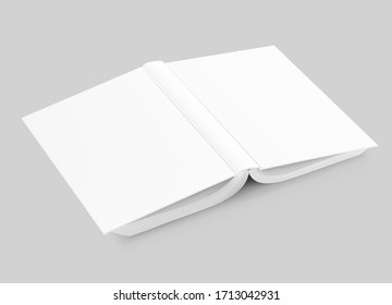 Template of blank cover book on grey background. Vector illustration. It can be used for promo, catalogs, brochures, magazines, etc. Ready for your design. EPS10.	