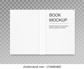 Template of blank cover book on transparent background. Vector illustration. It can be used for promo, catalogs, brochures, magazines, etc. Ready for your design. EPS10.