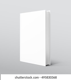 Template of blank cover book on gray background. Vector illustration. It can be used for promo, catalogs, brochures, magazines, etc. Ready for your design.