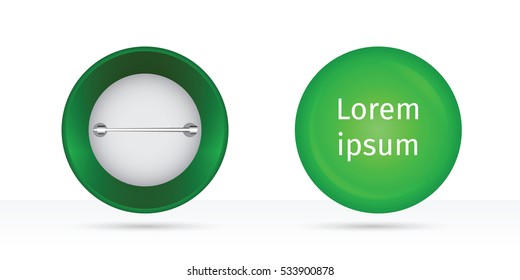 Template blank green badge, front and back side