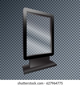 Template blank mockup outdoor lightbox for advertising and corporate identity. Outdoor billboard with lighting.