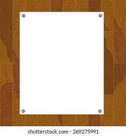 Template of a blank paper sheet on a wooden background
