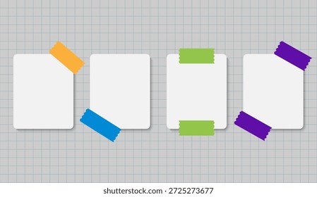 Plantilla de pegatinas blancas en blanco o notas para varios datos o letras.