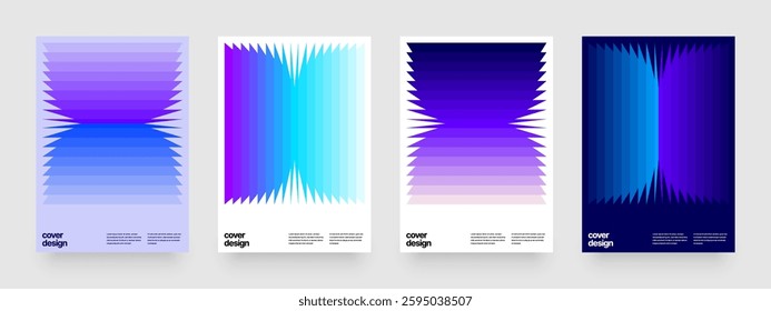 Template with blended shapes texture for events, companies or business. Ribbed colorful gradient for flyer, poster, cover, banner or background. 