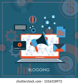 Template blogging info graphics. Concept for website banners and promotional materials.
