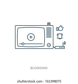 infografías de plantillas de blogueo. Concepto para banners y materiales promocionales de sitios web. TV. Módem.
