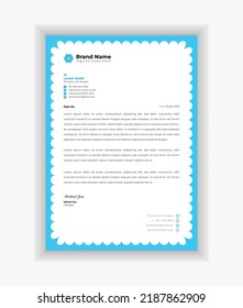 A simple letterhead template in blue