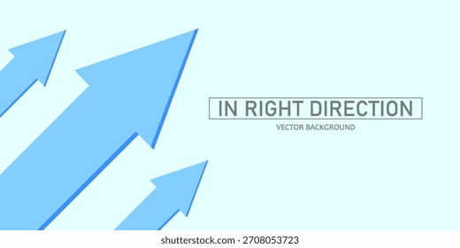 Plantilla flechas azules apuntando hacia arriba. Renderizado 3D. Concepto de éxito empresarial, liderazgo, crecimiento, oportunidad. Vector ilustración de dibujos animados