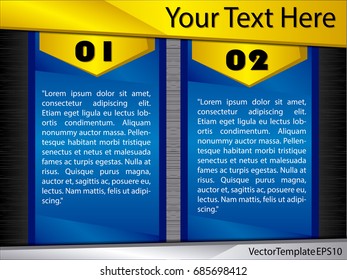 Template Blue, Gold and White Pattern