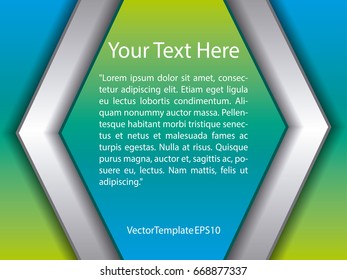 Template Blue, Green, Silver and White Pattern