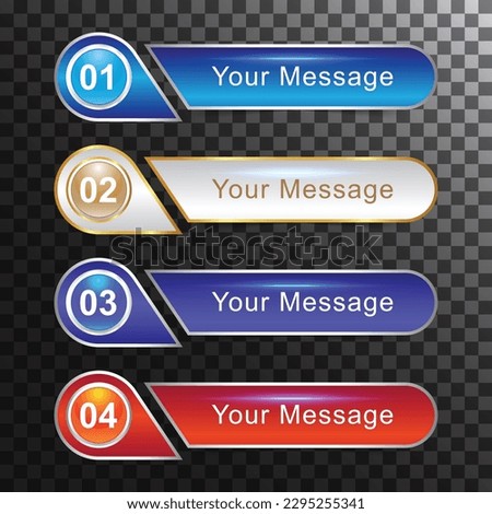 Template blue shiny glossy gradient lower third Vector illustration design
