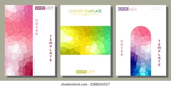 Plantilla para portadas de libros, folletos y folletos. Un conjunto de diseños con una composición de color poligonal