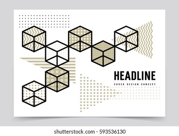 Template for book covers, posters, flyers, placards, banners / Geometric abstract flat background  / Vector illustration