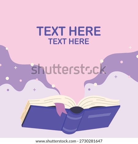 Template of a book vector illustration, Concept of reading and literature. Education and knowledge vector concept.
