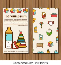 Template for booklet, flyer or card on baby care theme for your design