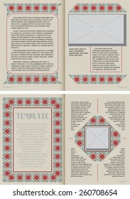 Template booklet in vintage style. Ready for your design. Vector illustration.