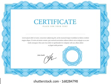 Template border diplomas, certificate and currency. Vector illustration