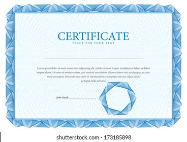 Template border diplomas, certificate and currency. Vector illustration