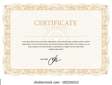 Template Border Diplomas Certificate Currency Vector Stock Vector ...