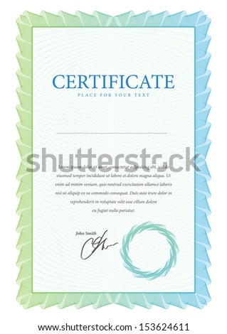 Template border diplomas, certificate and currency. Vector illustration