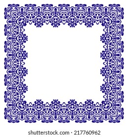 Template of border in luxury style. Card with floral frame. Save the date card. Vector illustration.