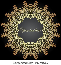 Template of border in luxury style. Card with floral frame. Save the date card. Vector illustration.